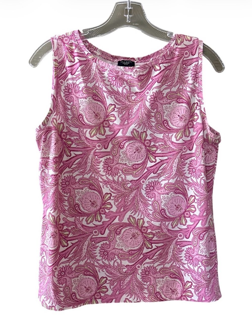 NWOT Talbots Petite Pink Paisley Sleeveless Tank Top Size PL
